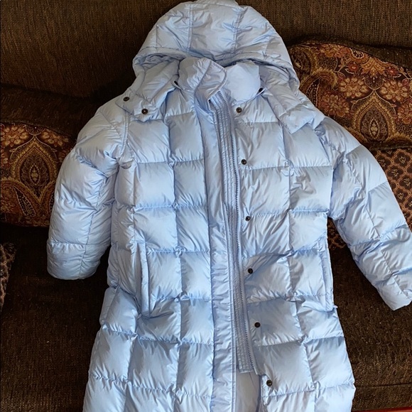 Sky Blue Long Puffer Winter Jacket - Picture 1 of 2